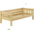 Produktbild: Erst-Holz Kieferbett natur Einzelbett 90x200 Massivholz-Bettgestell Sofabett mit wählbarem Zubehör V-60.53-09 Federleisten