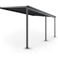 Produktbild: Juskys Aluminium Terrassendach Borneo 4,9x3m mit Doppelstegplatten Dunkelgrau