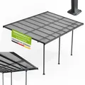 Produktbild: Juskys Terrassenüberdachung Borneo 5x3 m – Aluminium Terrassendach mit Doppelstegplatten Sonnenschutz Wandmontage Überdachung für Terrassen Dunkelgrau