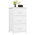 Produktbild: Somdot Kommode mit Schubladen, Kommode Schlafzimmer Wohnzimmer Flur, Komodenschrank Schubladenschrank Aufbewahrungsschrank Stoffkommode, 3 Stoffschubladen, Weiß, 30T x 42B x 71,5H cm