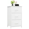Produktbild: Somdot Kommode 3 Schubladen Stoff Weiß 30x42x71,5