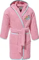 Produktbild: Erwin Müller Kinder-Bademantel mit Kapuze Frottier rosa Größe 110/116 - angenehm weich, saugstark, mit Taschen und Bindegürtel, Stickerei Elfen