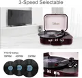 Produktbild: VOKSUN Tragbar Vintage Koffer S300 Bluetooth Plattenspieler Bordeaux Lautspreche