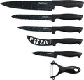 Produktbild: 6 teiliges Messerset (5 Messer & 1 Sparschäler) in Klappbox mit Magnetverschluss scharfe Messerklingen Küchenmesser Chefmesser Pizzamesser Motiv 1