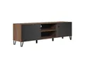 Produktbild: trendteam smart living - Montez - TV-Schrank - Grau/Eiche - TV-Unterschrank mit 2 Türen (für TV bis 65'') und 2 offenen Fächern - (BxHxT) 183 x 56 x 40 cm - Türfront mit Rautenoptik, Soft-Close