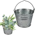 Produktbild: Zinkeimer Blecheimer verzinkt Wassereimer Metall Deko Asche Pflanzen Eimer 5 Liter 1 St.