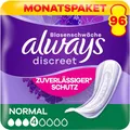 Produktbild: Always Discreet Inkontinenzeinlagen Normal, 96 Binden (4 x 24 Stück)