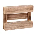 Produktbild: UNUS Pflanzkasten Outdoor Deko Paletten Design, 30,5 x 40 x 8,5 cm, Blumenkasten Balkon, Wanddeko Holz geflammt