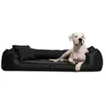 Produktbild: tierlando® Tierbett Orthopädisches Hundebett GOOFY Kunstleder, Matratzenschoner inklusive schwarz 130 cm x 100 cm