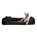 Produktbild: tierlando® Orthopädisches Hundebett Goofy Easy Clean aus Kunstleder mit Matratzenschoner, für mittelgroße und große Hunde Größe: 130x100cm Farbe: 03 Schwarz