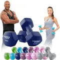 Produktbild: Miweba Sports Neopren Hantelset NKH100 | 𝐏𝐫𝐨𝐟𝐢 Hantel - Hexagon Hanteln Set - Kurzhanteln - Kurzhantel Set - Gymnastikhanteln - Hantel Set - Dumbbell - 0,5-10 Kg (2X 10.0 kg, Königsblau)