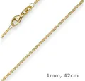 Produktbild: Schmuck Krone Goldkette 1mm Panzerkette, 585 Gelbgold, 42cm, Gold 585