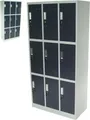 Produktbild: Spind 9-Fächer Neunerspind Garderobenschrank Umkleidespind Metall Schrank 57023