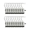 Produktbild: Relaxdays 40 x Stiefelklammern gummiert, Stiefelaufhängung, Wäscheklammern, 360° drehbarer Haken, Hosenbügel, Silber/schwarz