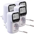 Produktbild: revolt Temperaturregler 230V: 4er-Set Digitale Steckdosen-Thermostate für Heiz & Klimageräte (Zeitschaltuhr Thermostat-Steckdose, Thermostat mit Fernfühler, Heizstrahler)