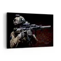 Produktbild: Wandbilder 120x80cm Leinwandbild Soldat Gewehr Groß XXL Bilder Art Wanddeko
