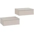 Produktbild: KOMTO Wandregal mit Schublade Cashmere - Nachttisch Hängend 2er Set Nachttisch Wandmontage Wandschublade Nachtschrank Hängend | Monaco - Weiß