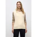 Produktbild: Pullunder STREET ONE, Damen, Gr. 38, soft beige, Stoff, 78% Polyamid, 12% Polyacryl, 10% Baumwolle, unifarben, normal normal, Rundhals, abgesteppt, Pullover Pullunder, aus softem Materialmix