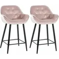 Produktbild: 2er Set Barhocker Gibson Samt Sitzhöhe 76 cm pink