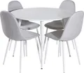 Produktbild: Plaza Essgruppe Tisch weiß und 4 Polar Stühle grau.