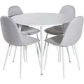 Produktbild: Plaza Essgruppe Tisch Weiß Und 4 Polar Stühle Grau.