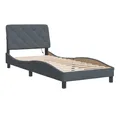 Produktbild: vidaXL Bett Bettgestell mit LED ohne Matratze Dunkelgrau 90x190 cm Samt