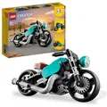 Produktbild: LEGO 31135 Creator 3in1 Oldtimer Motorrad Set, klassisches Motorrad-Spielzeug vom Straßenmotorrad zum Dragster Auto, Fahrzeug-Bauspielzeug für Ki... - Bunt