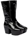 Produktbild: PRADA Triangle Nappa Gothic Plateau Platform Stiefel Plateaustiefelette