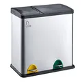 Produktbild: SVITA TC2Combo35 Edelstahl Mülleimer 35Liter Silber kombiniert 12L+23L doppelt Abfalleimer Küchen-Eimer 2er- Mülltrennung Treteimer