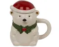 Produktbild: Out of the Blue Tasse Weihnachtlicher Eisbär Becher mit Deckel Kaffee Tasse Weihnachtsdeko, 2-tlg., Keramik, mit Deckel