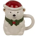 Produktbild: Eisbär Kaffee Becher mit Deckel Keramik Tee Tasse Weihnachten X-Mas Winter