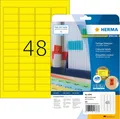 Produktbild: HERMA 4366 Farbige Etiketten gelb ablösbar, 20 Blatt, 45,7 x 21,2 mm, 48 pro A4