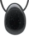 Produktbild: Schwarzer Turmalin/Schörl Tropfenanhänger | Gebohrter Trommelstein Anhänger m...