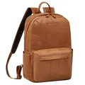 Produktbild: STILORD 'Alois' Klassischer Laptop Rucksack 15 Zoll Leder Rucksack für Herren Businessrucksack Damen Großer Rucksack mit vielen Fächern und Trolley-Aufstecksystem, Farbe:tropica - braun