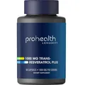 Produktbild: ProHealth Trans-Resveratrol Kapseln 1000 mg | Resveratrol-Nahrungsergänzung für Anti-Aging, Herz- & Immunsystem-Unterstützung | Laborgeprüft & Zusatzstofffrei – 60 Vegane Kapseln