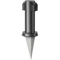 Produktbild: ledscom.de Garten-Steckdosen-Säule PORU mit Erdspieß für außen, 2-Fach, Edelstahl, schwarz, rund, 27cm