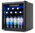 Produktbild: EUHOMY Getränkekühlschrank 36L, Mini Kühlschrank mit Glastür, Bierkühler, Tisch-Getränkekühlschrank für 55 Dosen, Schwarz Freistehender Kühlschrank