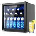 Produktbild: EUHOMY Getränkekühlschrank 90L Mini-Kühlschrank für 126 Dosen mit verstellbaren Ablage Getränkekühlschrank, 46.8 cm hoch, 42.8 cm breit, für Limonade, Bier oder Wein, für Zuhause, Bar und Büro schwarz 42.8 cm x 46.8 cm x 41.3 cm
