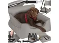 Produktbild: tectake® Hundeautositz, mit Sicherheitsleine und 2 Befestigungsgurten, längenverstellbar, abnehmbare Bezüge aus Canvas, wasserabweisend und waschbar, 55 x 50 x 29 cm