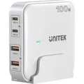 Produktbild: Unitek GaN Netzwerk-Ladegerät - P1229AWH01-EU | 100W 2x USB-C 2x USB-A (100 W, 5 Ports) (P1229AWH01-EU)