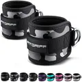 Produktbild: FITGRIFF® Fußschlaufen V1 (gepolstert) - für Fitness Training am Kabelzug - (2 Stück) Ankle Straps für Frauen und Männer (Ca