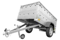 Produktbild: Kippbarer Pkw Anhänger 200 KIPP mit Bordwänden, Stützrad und Flachplane
