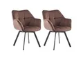 Produktbild: CLP 2er Set Esszimmerstuhl Jordi aus Samt Drehbarer Sessel für Wohn- und Essbereiche Ergonomisches Design belastbar bis 150 kg