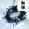 Produktbild: hellum LED Lichterkette Außen oder Innen, mit Timer, Lichterkette Kaltweiß, strombetrieben mit 40 LED, Weihnachtsbaumbeleuchtung mit Kabel in Grün <59 lm 151213