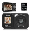 Produktbild: Rollei Compactline 64 Dual Screen Digitalkamera, 64MP 4K Fotoapparat mit Dual Display Kompaktes Fotokamera mit 18X Digitalem Zoom für Kinder Anfänger Schwarz, Digital-Kamera-Kompaktkamera-Fotoapparat