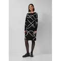 Produktbild: s.Oliver Midikleid Kleid Gestricktes Jacquard-Kleid mit All-over-Print schwarz L (40)