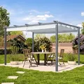 Produktbild: PRIMEYARD  3x4m Pergola in Perlgrau; mit Sonnensegel in Stone - (400102)