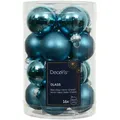 Produktbild: 16 Weihnachtskugeln Glas 3,5cm matt & glänzend Christbaumkugeln Weihnachtsbaumkugeln Klein Christbaumschmuck Weihnachtsbaumschmuck Mini Folkloreblau