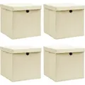 Produktbild: Vidaxl Storage Boxes With Lid 4 Pcs Cream 32x32x32 Cm Fabric