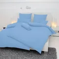 Produktbild: Janine Mako-Soft-Seersucker Bettwäsche Piano Kopfkissenbezug einzeln 40x80 cm | hellblau - blau